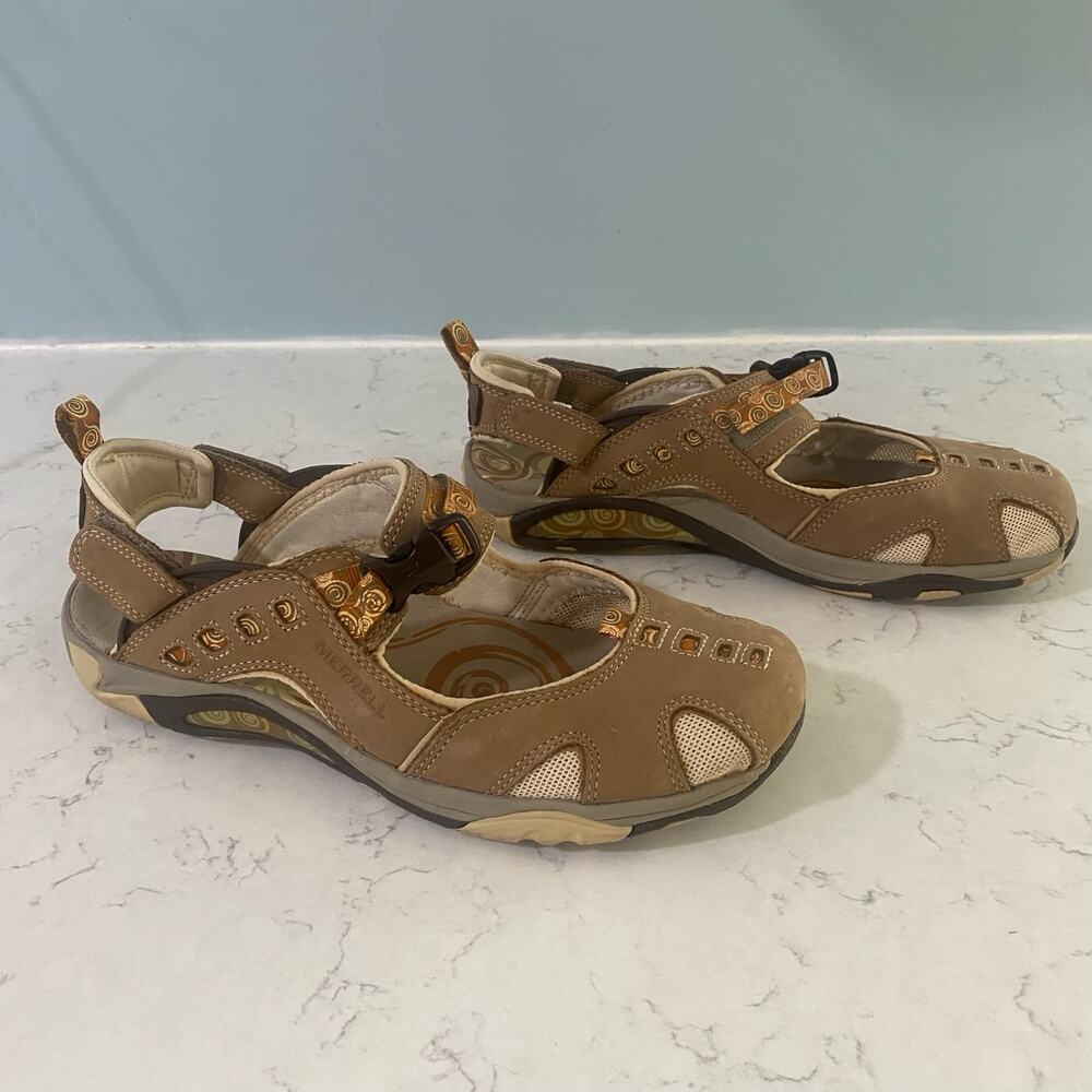 MERRELL Womens 10 Sandals Brown Shoe